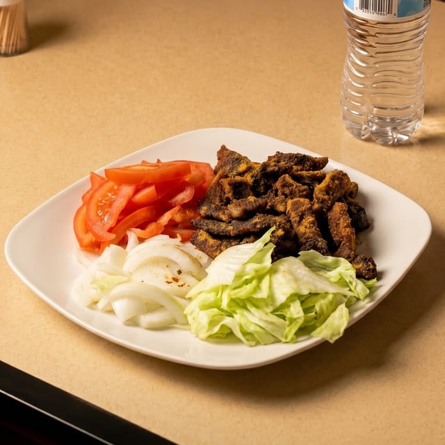 Suya and Vegetables.