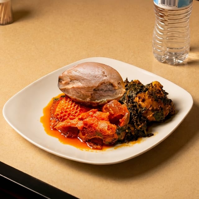 Amala and Ewedu.