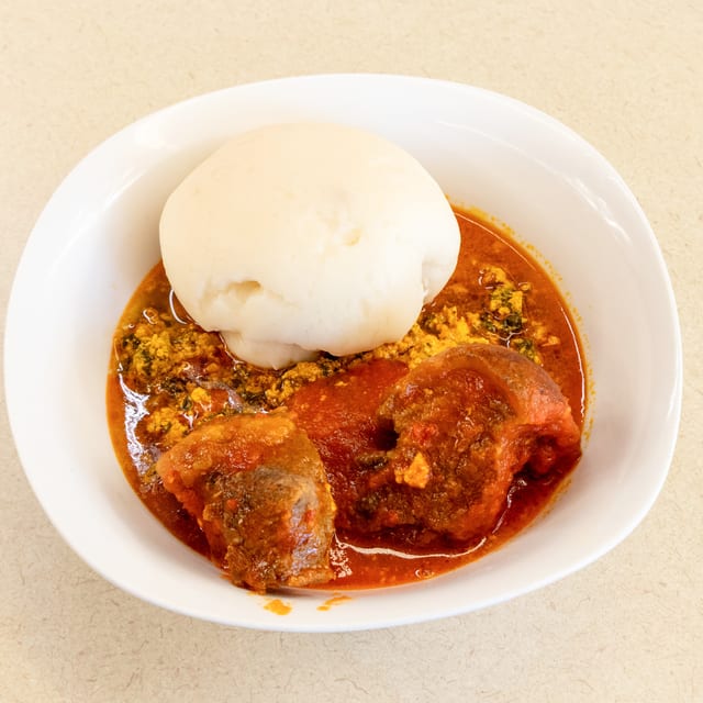 Fufu / Pounded Yam and Egusi.