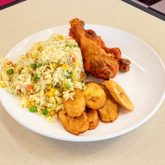Fried Rice and Plantain.